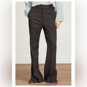 LOULOU STUDIO Baltrum Black Wool-blend Wide-leg Pants Slit Hem Women Size M